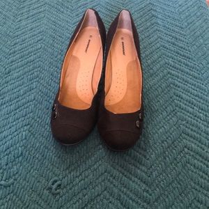Sabrina fabric to button heels